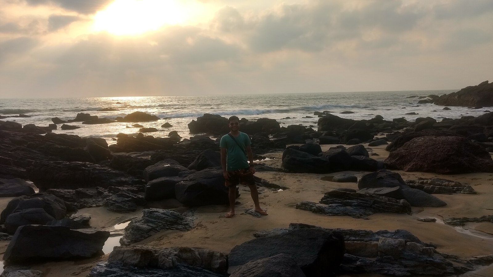 Soft evening light over Arambol beach in Goa